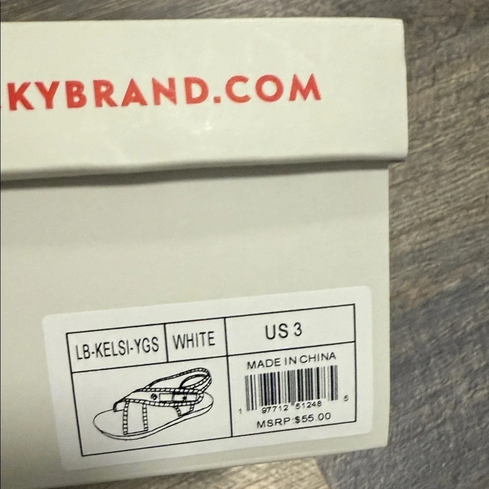 Lucky Brand Kids White and Tan Sandals